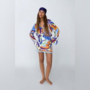 Zara Multicolored Skirt and Shirt Set Size Small (set sold together)